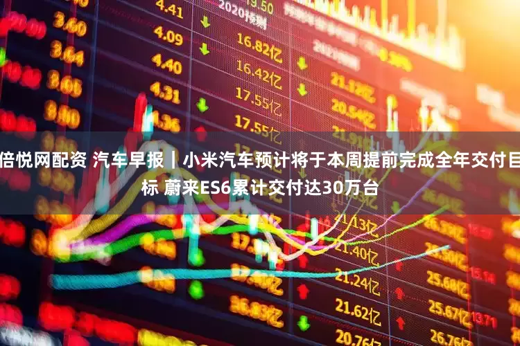 倍悦网配资 汽车早报｜小米汽车预计将于本周提前完成全年交付目标 蔚来ES6累计交付达30万台